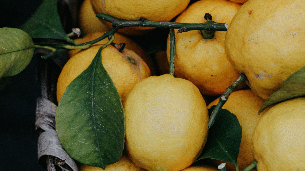 Verse citroenen met bladeren als natuurlijk middel tegen muggen